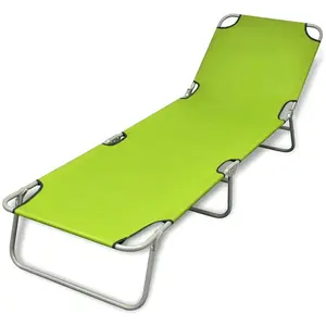 Comparateur de prix : vidaXL Chaise longue pliable acier enduit de poudre vert pomme