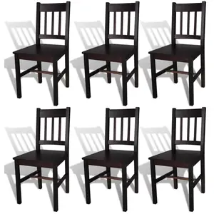 Comparateur de prix : vidaXL Chaises à manger lot de 6 marron foncé pinède