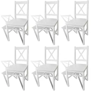Comparateur de prix : vidaXL Chaises à manger lot de 6 blanc pinède
