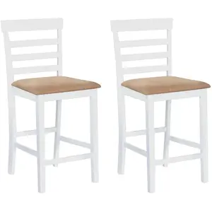 Comparateur de prix : vidaXL Chaises de bar lot de 2 blanc tissu