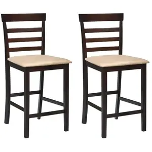 vidaXL Tabourets de bar 2 pcs Marron Tissu pas cher