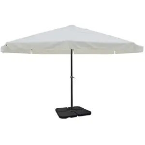 Comparateur de prix : vidaXL Parasol blanc en aluminium avec base mobile