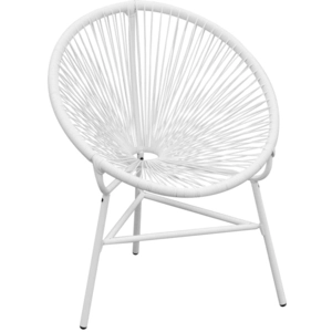 vidaXL Chaise de jardin en corde forme de lune résine tressée blanc pas cher