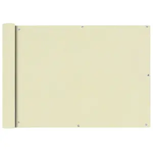 vidaXL Écran de balcon en tissu Oxford 75x600 cm Crème pas cher