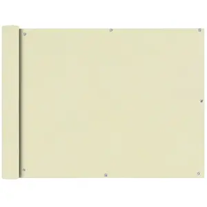 vidaXL Écran de balcon en tissu Oxford 90x600 cm Crème pas cher