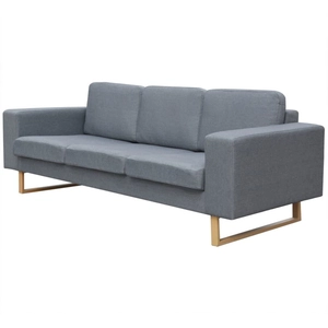 vidaXL Canapé avec 3 places Tissu Gris clair pas cher