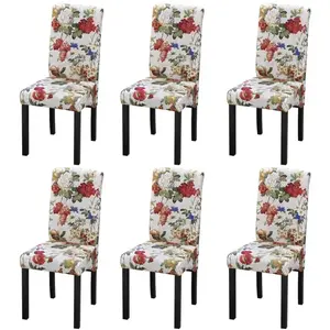 vidaXL Chaises à manger lot de 6 multicolore tissu pas cher