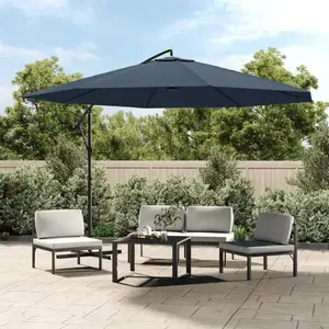 vidaXL Parasol Porte-à-faux 3,5 m Bleu Parasol de Jardin Terrasse Plage 42198