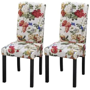 vidaXL Chaises à manger lot de 2 multicolore tissu pas cher