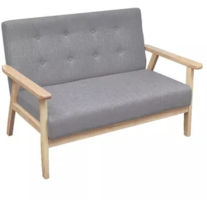 vidaXL Canapé à 2 places Tissu Gris clair pas cher