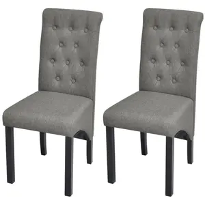 vidaXL Chaises à manger lot de 2 gris clair tissu pas cher