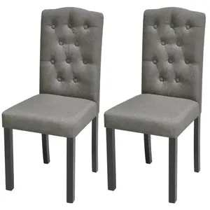Comparateur de prix : vidaXL Chaises à manger lot de 2 gris tissu