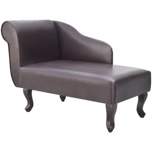 vidaXL Chaise longue Marron Similicuir pas cher