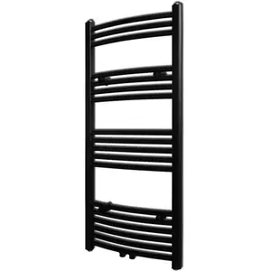 Comparateur de prix : vidaXL Sèche-serviettes eau chaude à rails incurvés noir 500 x 1160 mm
