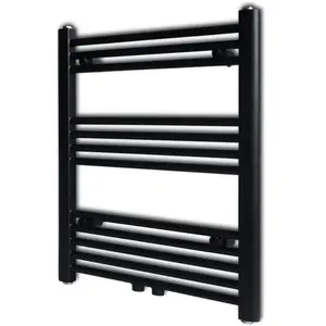 Comparateur de prix : vidaXL Sèche-serviettes eau chaude à rails droits noir 600x764 mm