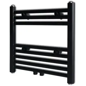 Comparateur de prix : vidaXL Sèche-serviettes eau chaude à rails droits noir 480 x 480 mm