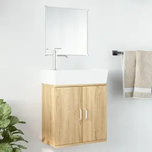 vidaXL Ensemble de meubles salle de bain 2 pcs chêne bois d'ingénierie pas cher