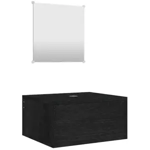 vidaXL Ensemble de meubles salle de bain 2 pcs noir bois d'ingénierie pas cher