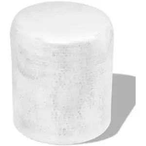 Comparateur de prix : vidaXL Table basse/tabouret martelé en aluminium Argenté