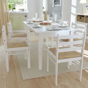 Comparateur de prix : vidaXL Chaises à manger lot de 6 blanc bois solide et velours