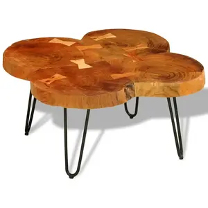 vidaXL Table basse 35 cm 4 troncs Bois pas cher