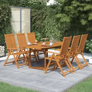 Comparateur de prix : vidaXL Mobilier à dîner d'extérieur 7 pcs en Bois d'acacia solide