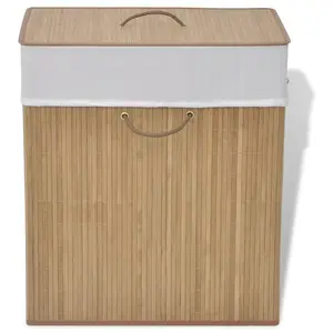 Comparateur de prix : vidaXL Panier à linge rectangulaire Bambou Naturel