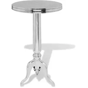 vidaXL Table auxiliaire ronde Aluminium Argenté pas cher