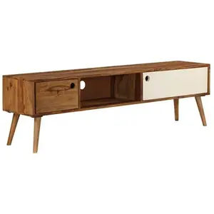 vidaXL Meuble TV 140 x 30 x 40 cm Bois solide pas cher