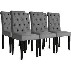 Comparateur de prix : vidaXL Chaises de salle à manger 6 pcs Gris foncé Tissu