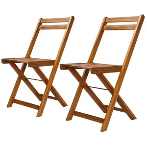 Comparateur de prix : Chaises de bistro d'extérieur 2 pcs Bois d'acacia solide Vidaxl Brun