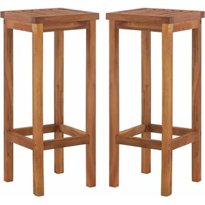 Comparateur de prix : vidaXL Tabourets de bar lot de 2 bois d'acacia massif