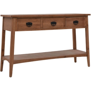 vidaXL Table console bois de sapin massif 126 x 40 x 77,5 cm Marron