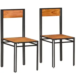 vidaXL Chaises à manger lot de 2 bois d'acacia massif pas cher