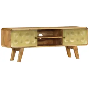 vidaXL Meuble TV Bois de manguier massif 120 x 30 x 45 cm pas cher
