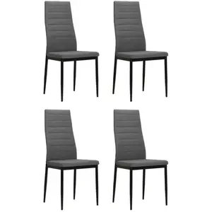 vidaXL Chaises à manger lot de 4 gris clair tissu pas cher