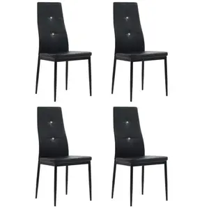 Comparateur de prix : vidaXL Chaises à manger lot de 4 noir similicuir