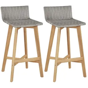 vidaXL Tabourets de bar lot de 2 bois d'acacia solide pas cher