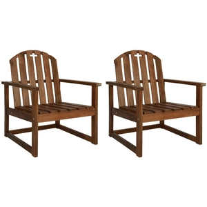vidaXL Vidaxl Chaises De Jardin Lot De 2 Bois D'acacia Solide pas cher
