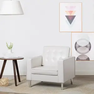 Comparateur de prix : vidaXL Fauteuil Blanc Similicuir
