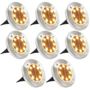 Comparateur de prix : vidaXL Lampe solaire au sol 8 pcs Lumières LED blanches chaudes