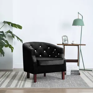 vidaXL Fauteuil Noir Velours pas cher