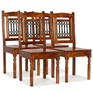 Comparateur de prix : vidaXL Chaises à manger lot de 4 bois massif avec finition