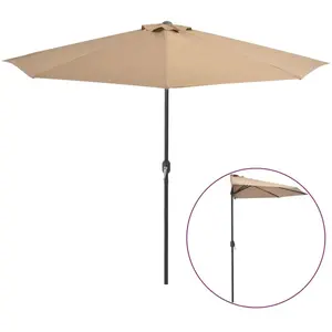 Comparateur de prix : vidaXL Parasol de balcon avec mât en aluminium Taupe 300x155 cm Demi