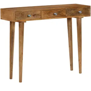 vidaXL Table console Bois de manguier massif 102x30x79 cm pas cher