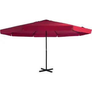Comparateur de prix : vidaXL Parasol d'extérieur avec mât en aluminium 500 cm rouge bordeaux