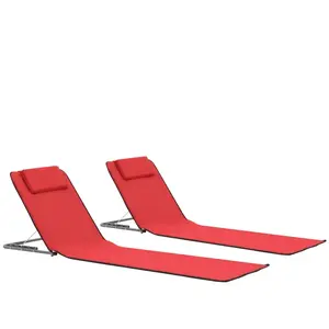 Comparateur de prix : vidaXL Tapis de plage pliables 2 pcs Acier et tissu Rouge