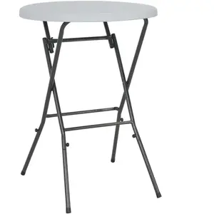 vidaXL Table de bar pliante Blanc 80 x 110 cm PEHD pas cher