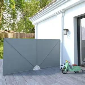 vidaXL Auvent latéral pliable de terrasse Gris 300 x 150 cm pas cher