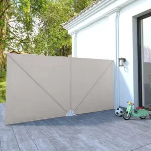 vidaXL Auvent latéral pliable de terrasse Crème 400 x 200 cm pas cher